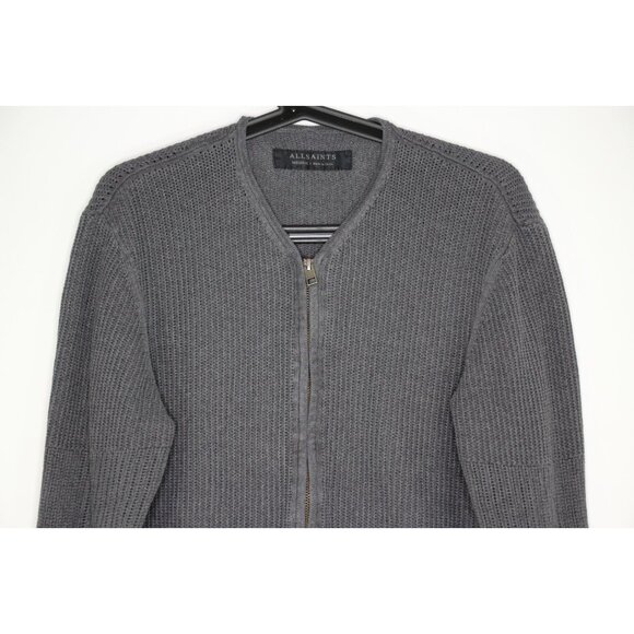 Allsaints Mens Medium Metz Textured Knit Full Zip Cardigan N1357 - Picture 2 of 6